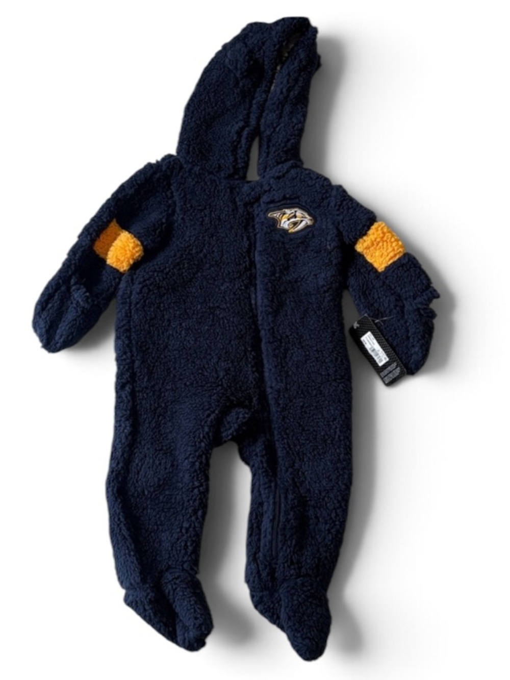 NWT NHL Nashville Predators Fleece Long Sleeve Hooded One Piece Size 18M